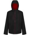 RG454 TRA705 Regatta Navigate Two Layer Hooded Soft Shell Jacket Black / Classic Red colour image